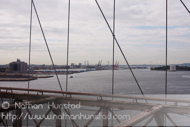 The Verrazano Narrows Bridge from the Brooklyn Bridge